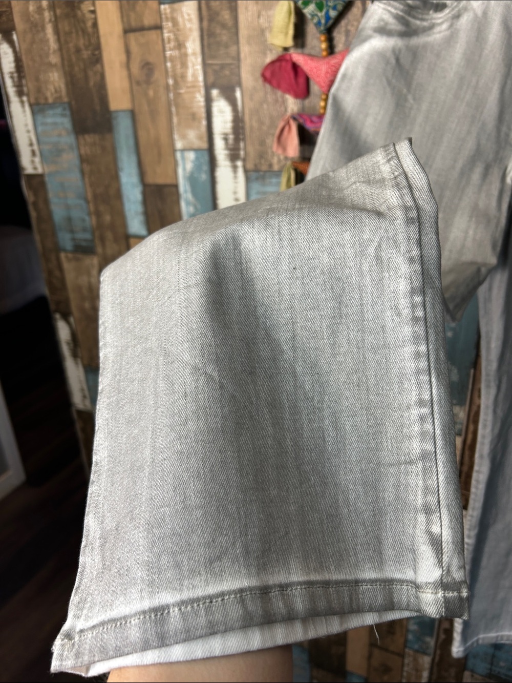 Forever 21 Light Gray Wide Leg Jeans — High Rise Flare - Picture 7 of 16